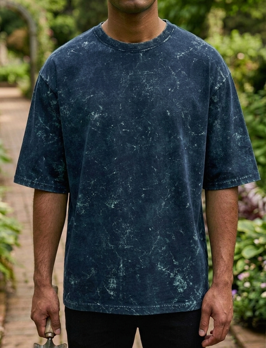 Navi Blue | UNISEX Acid Washed Oversized T-Shirt | FASHION DRUGS 69