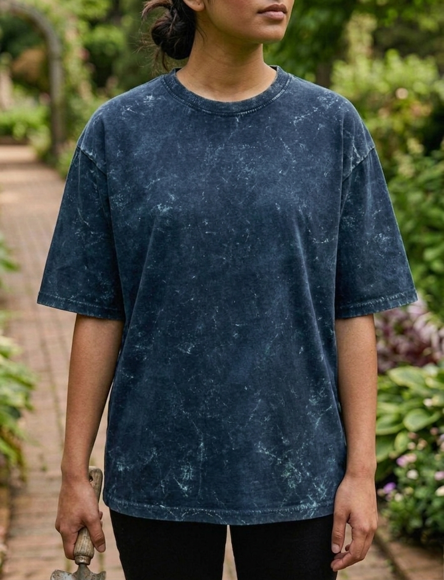 Navi Blue | UNISEX Acid Washed Oversized T-Shirt | FASHION DRUGS 69