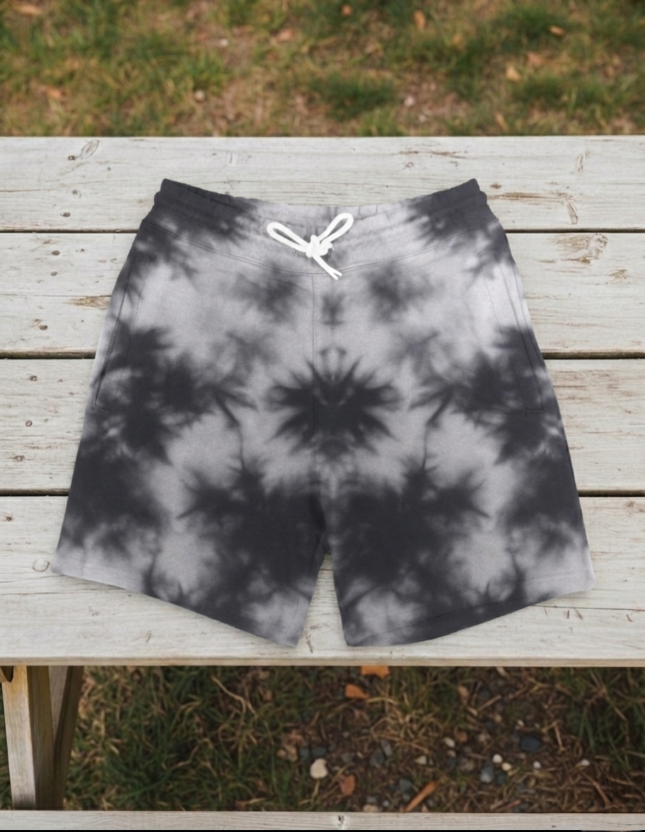White Black | UNISEX Tie Dye Shorts | FASHION DRUGS 69