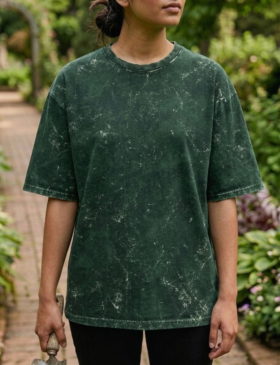 Bottle Green | UNISEX Acid Washed Oversized T-Shirt | FASHION DRUGS 69