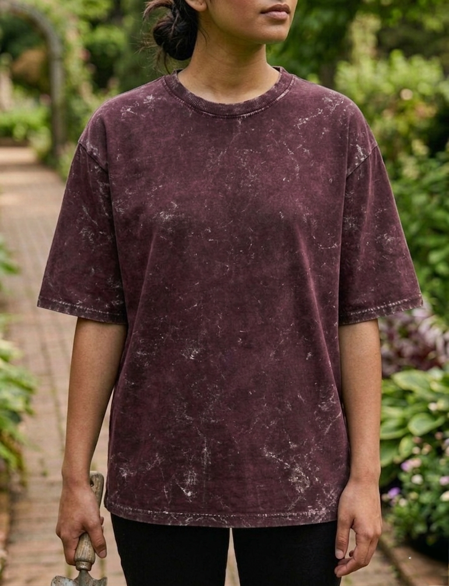 Maroon | UNISEX Acid Washed Oversized T-Shirt | FASHION DRUGS 69