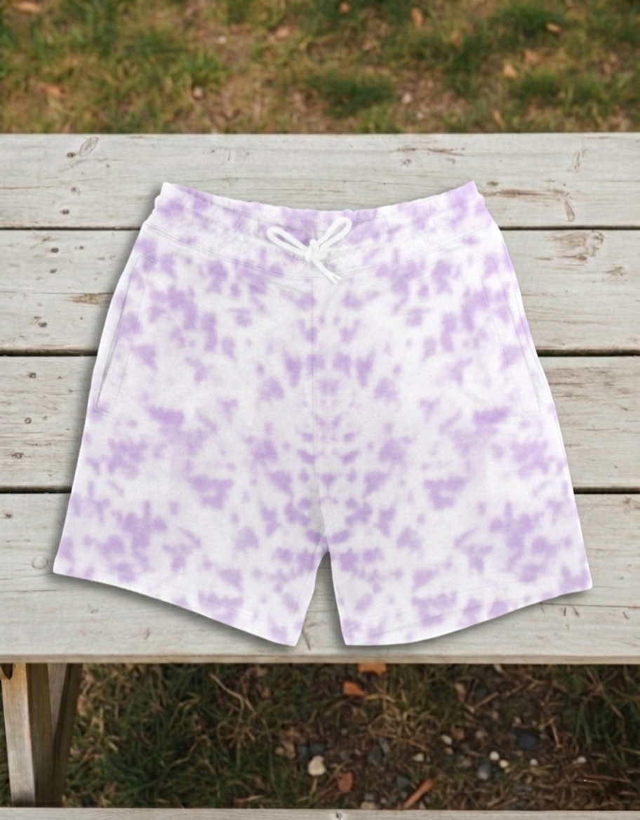 White Lavender | UNISEX Tie Dye Shorts | FASHION DRUGS 69
