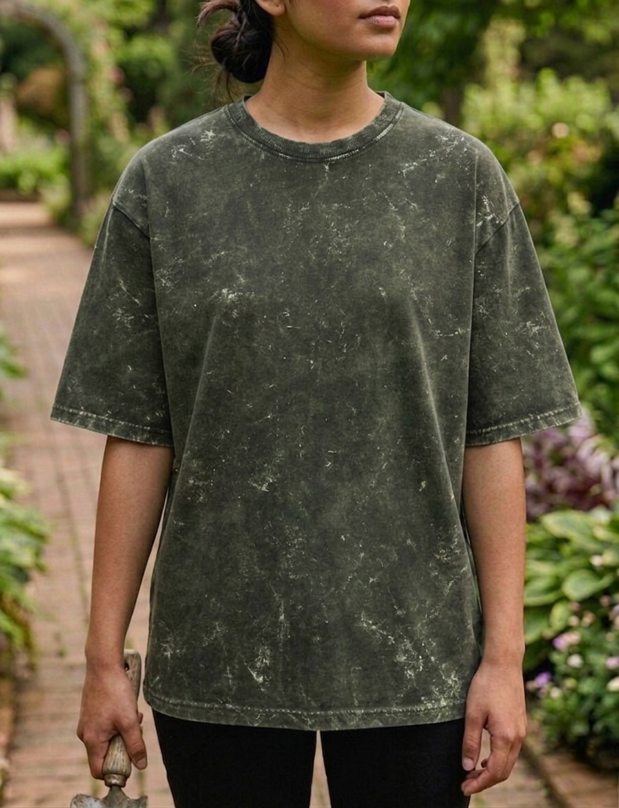Olive Green | UNISEX Acid Washed Oversized T-Shirt | FASHION DRUGS 69