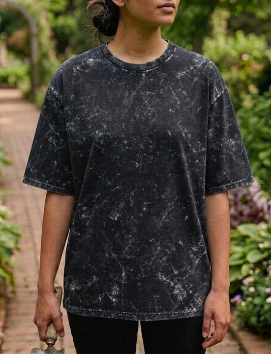 Black | UNISEX Acid Washed Oversized T-Shirt | FASHION DRUGS 69
