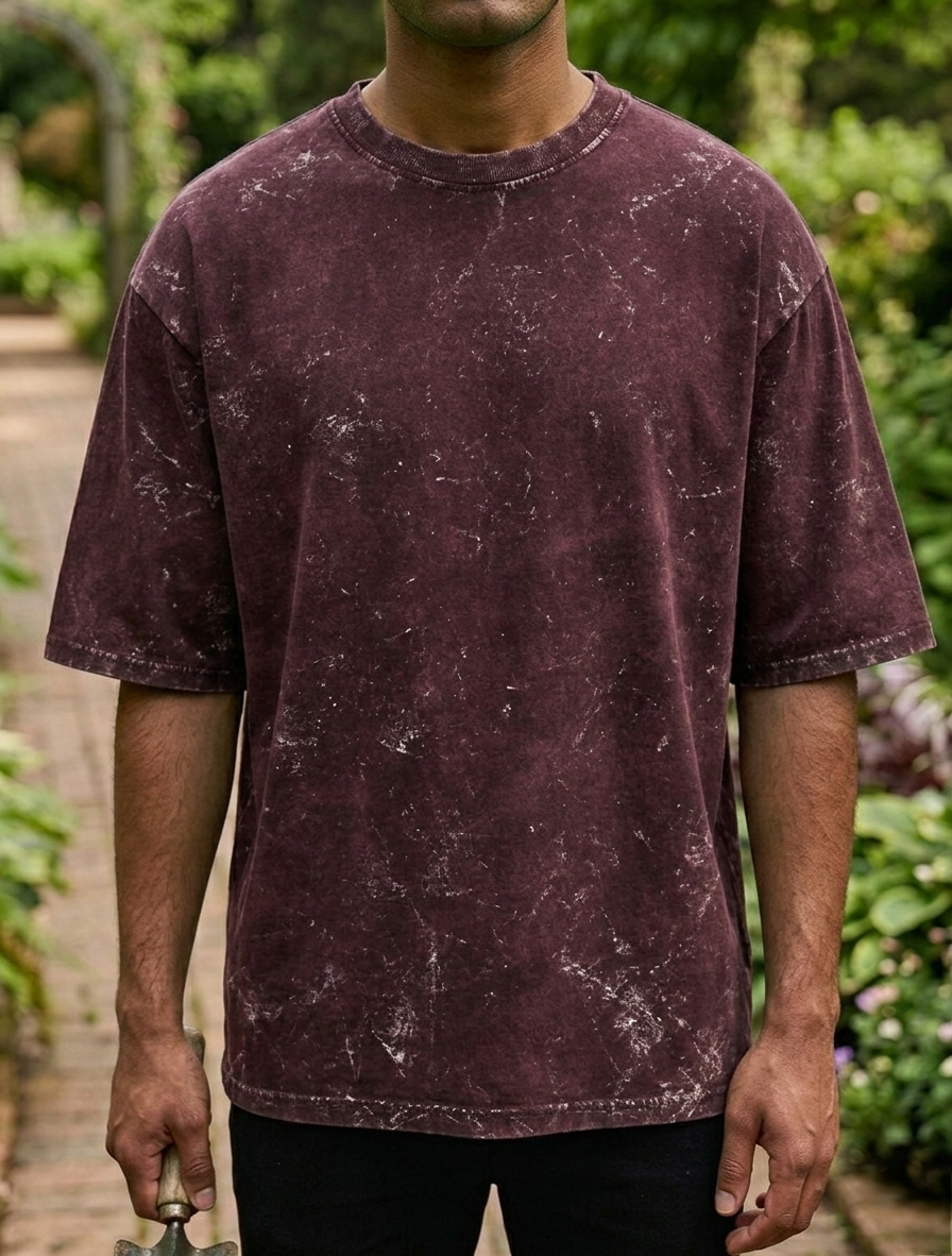 Maroon | UNISEX Acid Washed Oversized T-Shirt | FASHION DRUGS 69