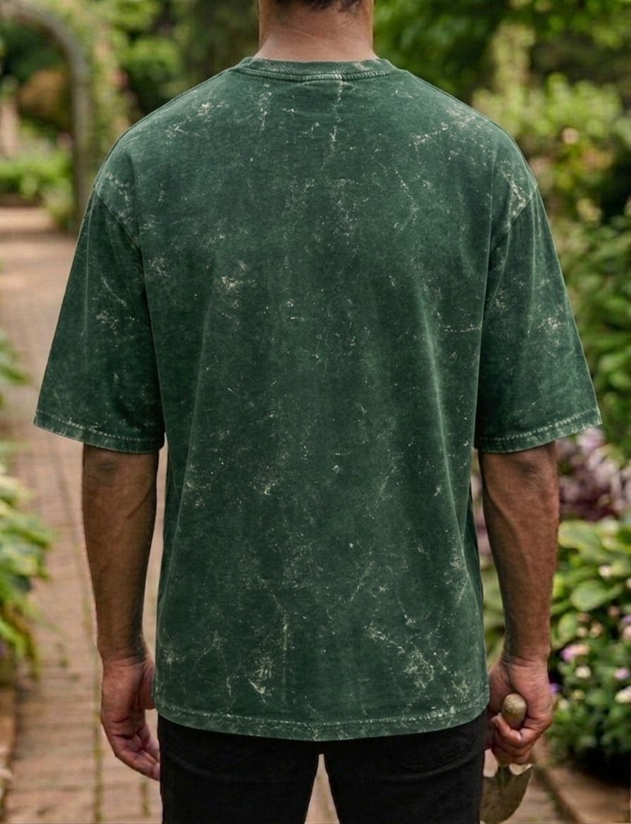 Bottle Green | UNISEX Acid Washed Oversized T-Shirt | FASHION DRUGS 69