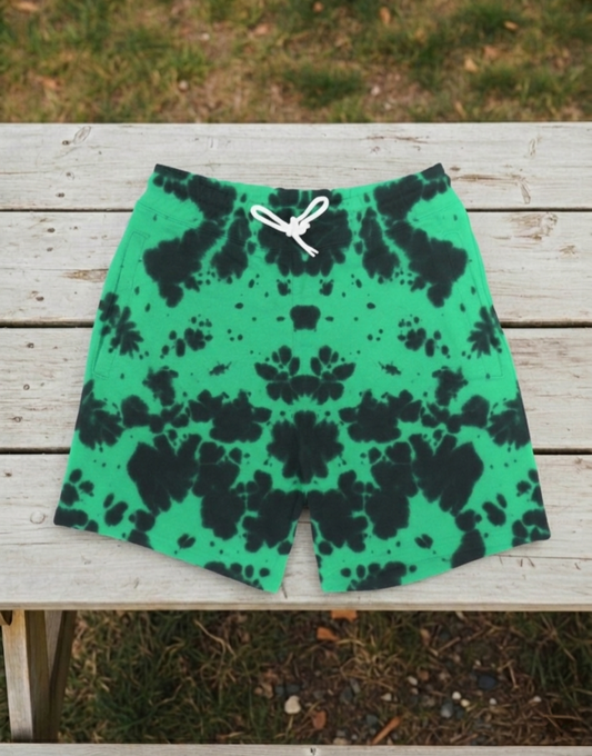 Green Black | UNISEX Tie Dye Shorts | FASHION DRUGS 69