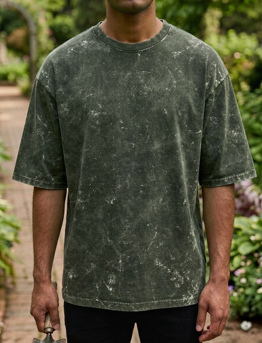 Olive Green | UNISEX Acid Washed Oversized T-Shirt | FASHION DRUGS 69