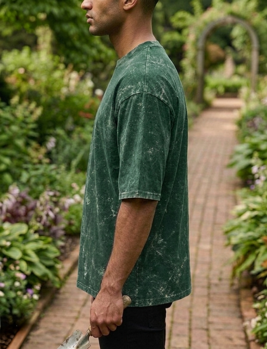 Bottle Green | UNISEX Acid Washed Oversized T-Shirt | FASHION DRUGS 69